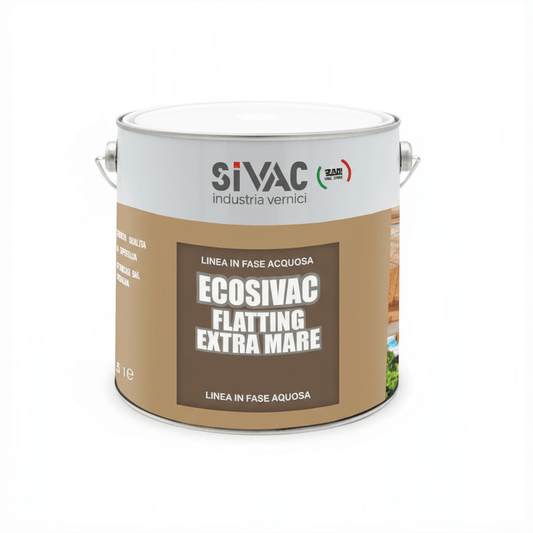 Barattolo di vernice trasparente nautica flatting per legno interni ed esterni, finitura lucida e opaca.