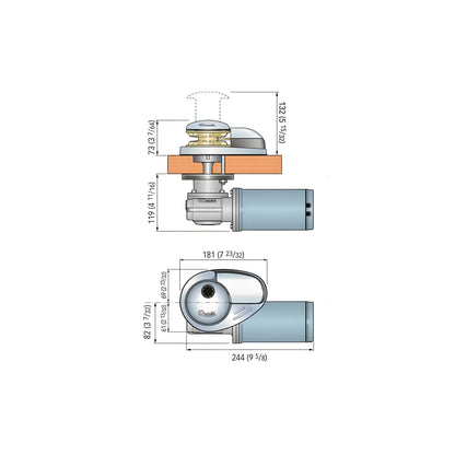 Verricello salpa ancora ad asse verticale nautico Quick Custom CL1 da 500W a 12V in acciaio inox, per imbarcazioni da 6 a 9 metri.