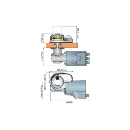 Verricello salpa ancora nautico ad asse verticale Quick Custom CL2 da 700W a 12V in acciaio inox, bivalente cima/catena, per barche da 7 a 10 metri.