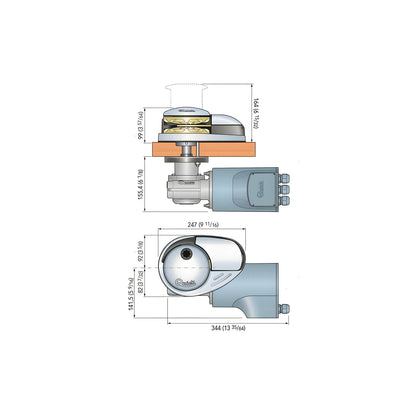 Verricello salpa ancora nautico ad asse verticale Quick Custom CL3 da 1000W a 12V in acciaio inox, bivalente cima e catena da 8mm, per imbarcazioni da 10 a 13 metri.