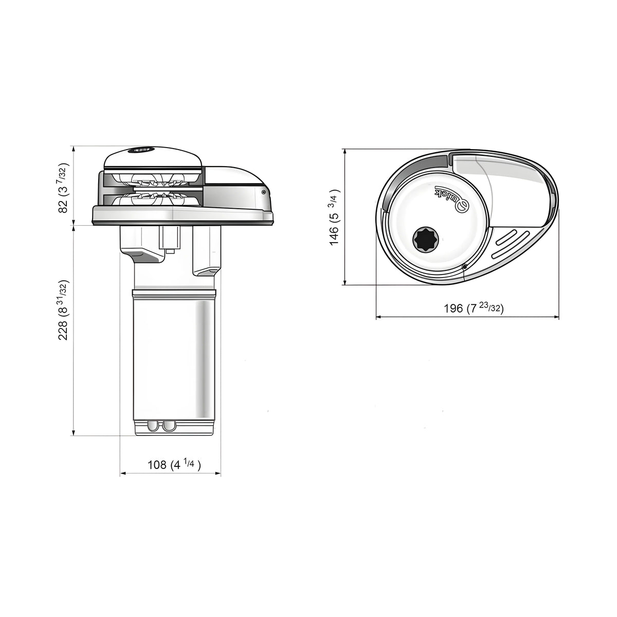 Verricello salpa ancora nautico ad asse verticale Quick Prince DP2L da 350W a 12V in acciaio inox, bivalente cima/catena, per imbarcazioni da 6 a 8 metri.