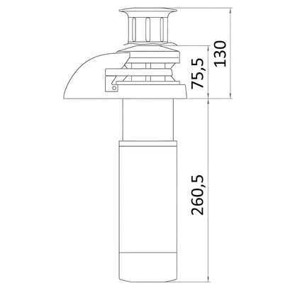 Verricello salpancora nautico ad asse verticale ITALWINCH Smart "V" da 500W 12V, carcassa in acciaio inox AISI 316, barbotin per catena da 6mm.
