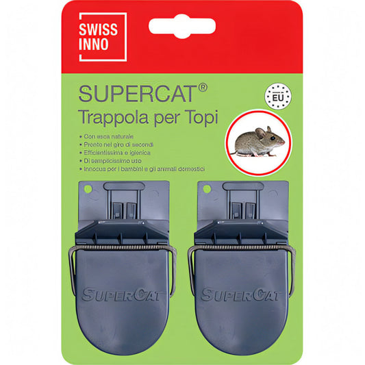 Trappola a scatto Supercat Swissinno in plastica, mini, confezione da 2