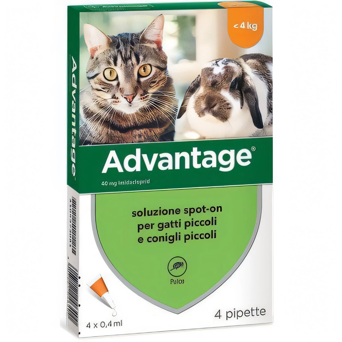 Confezione Advantage Elanco pipette antiparassitarie per gatti 0-4 kg