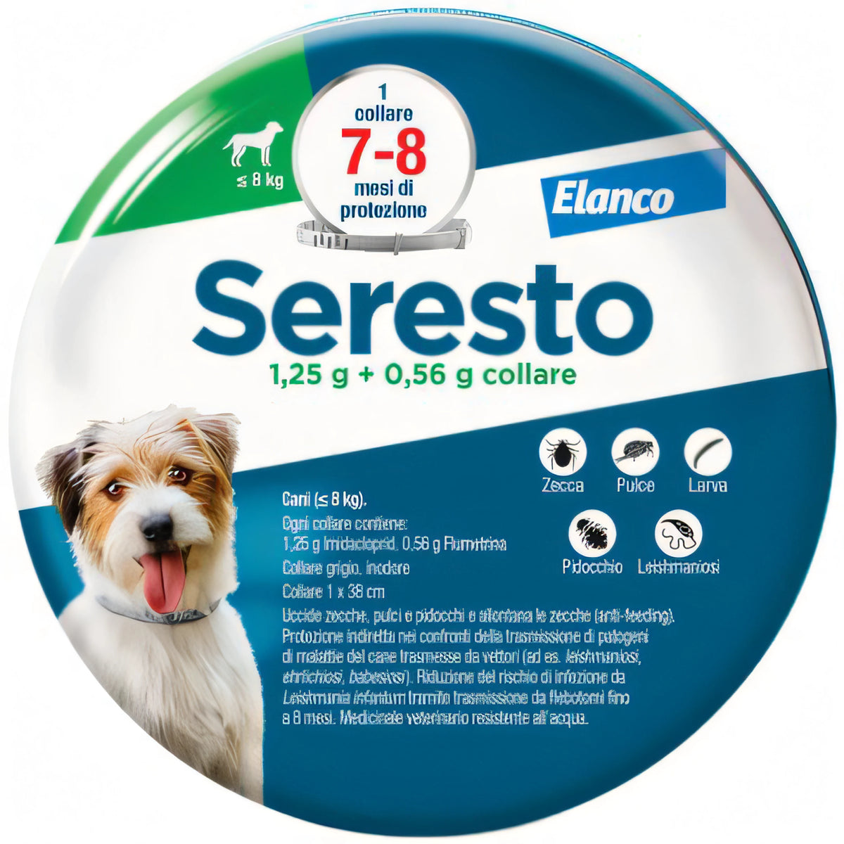 Collare antiparassitario Seresto Elanco per cani fino a 8 kg