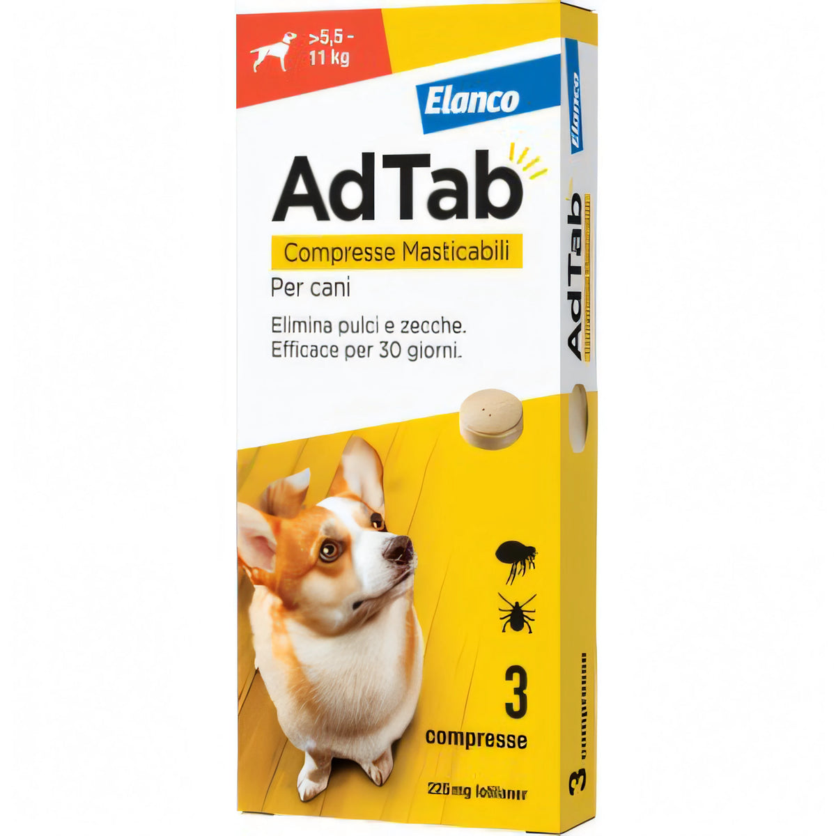 Confezione AdTab Elanco compresse antiparassitarie per cani 5,5-11 kg