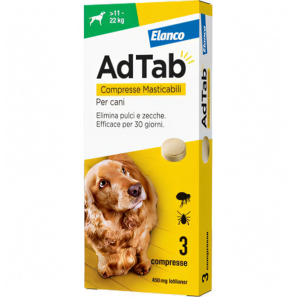 Confezione AdTab Elanco compresse antiparassitarie per cani 11-22 kg
