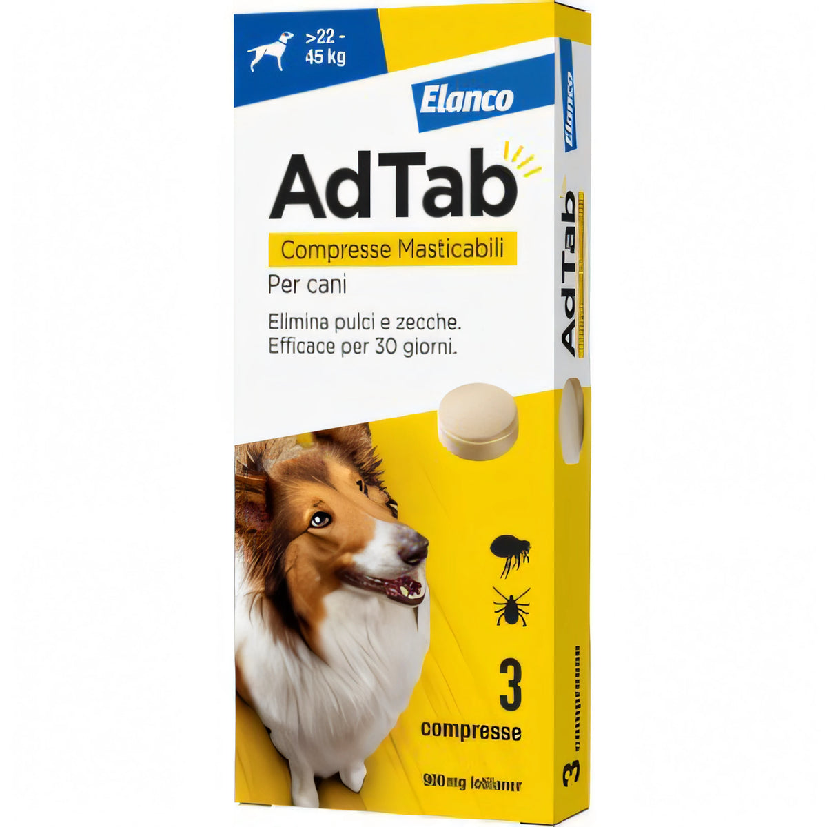 Confezione AdTab Elanco compresse antiparassitarie per cani 22-45 kg