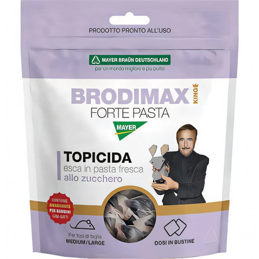 Confezione esca rodenticida Brodimax Forte King Mayer Braun, aroma latte