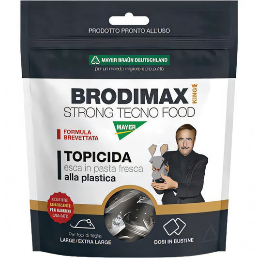 Confezione esca rodenticida Brodimax Tecno Food King Mayer Braun, aroma plastica
