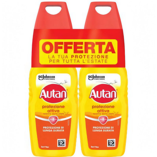 Confezione da 2 repellenti insetti spray Autan Protection Plus, 100 ml