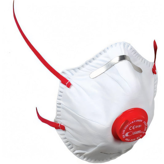 Confezione da 10 mascherine FFP2 NR D con valvola Irudek, bianche