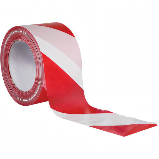 Nastro segnaletico bianco e rosso, altezza 70 mm, rotolo 200 m, con dispenser
