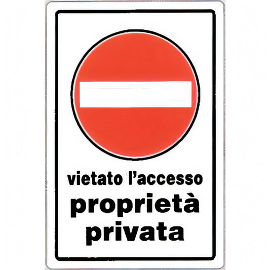 Targa segnaletica Vietato l'accesso proprietà privata in polipropilene, 300x200 mm