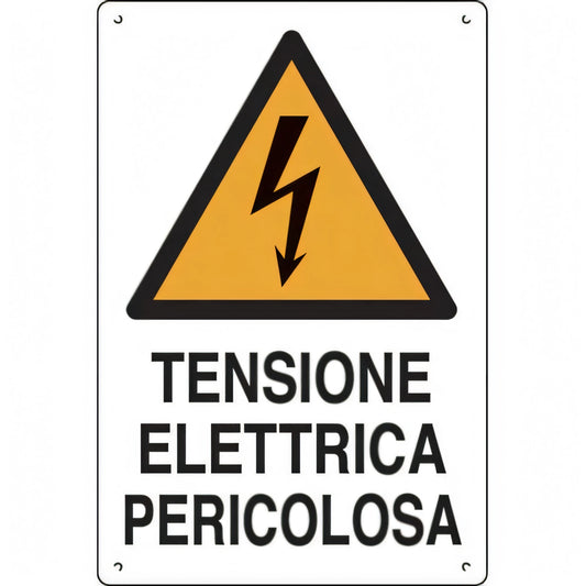 Targa segnaletica in polipropilene tensione elettrica pericolosa, 60x40 cm