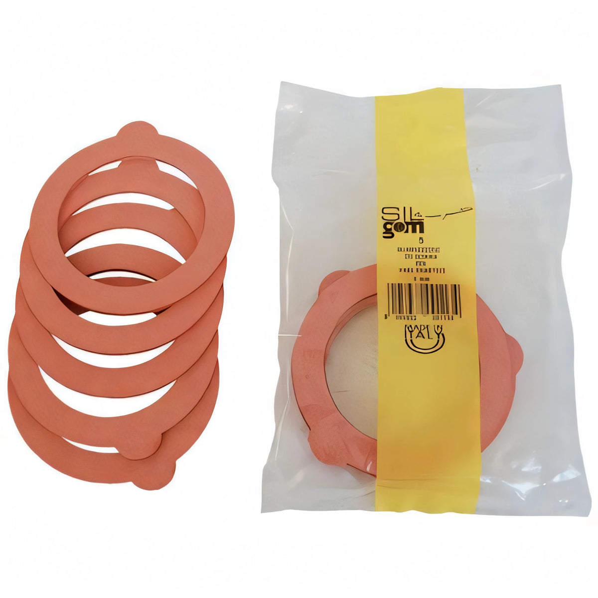 Guarnizione in gomma per vaso in vetro ermetico Self, spessore 3 mm, confezione 5 pezzi