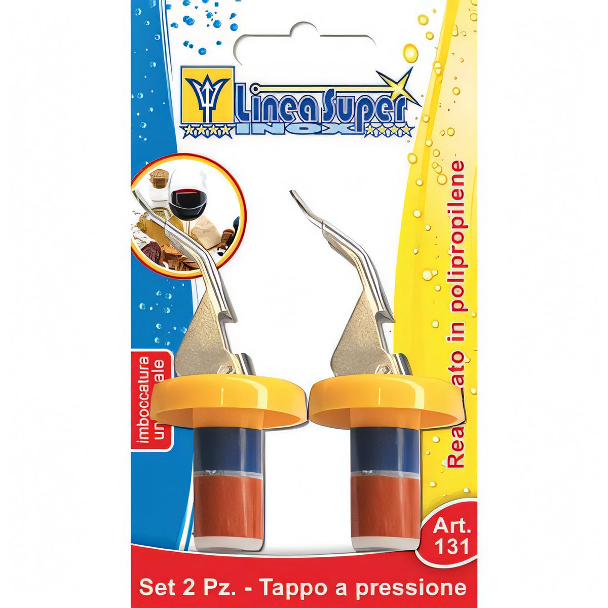 Tappo a espansione De Luca Super con imboccatura universale, confezione da 2