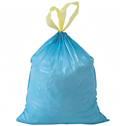 Sacchi immondizia per casa azzurri con maniglie, 55x65 cm, confezione da 15