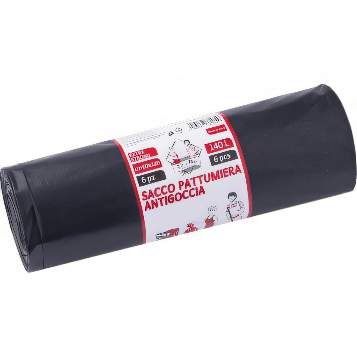 Sacchi immondizia industriali neri Elepacking, 90x120 cm, confezione da 6