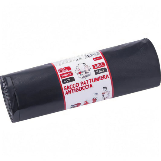 Sacchi immondizia industriali neri Elepacking, 90x120 cm, confezione da 6