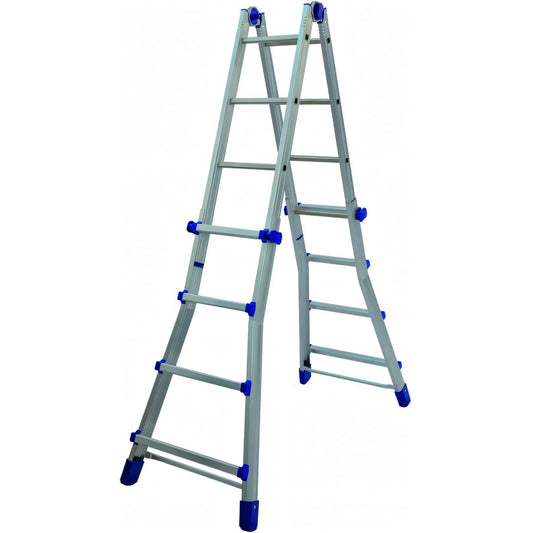 Scala telescopica multifunzione Sicos Profi Auto in alluminio, 4+4 gradini