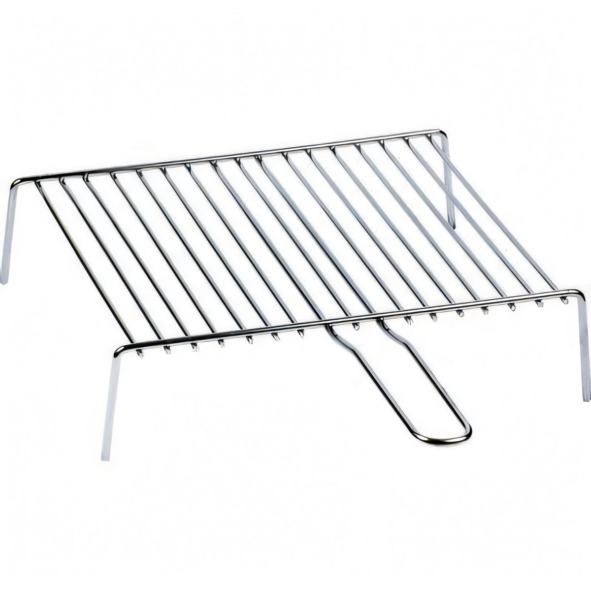 Graticola singola per barbecue a barre in acciaio cromato, 35x30 cm