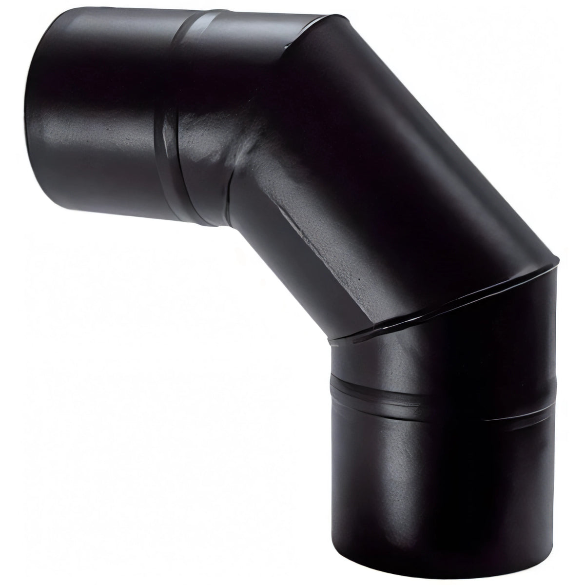 Gomito 90° per tubo pellet, Ø 8 cm, nero opaco