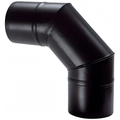 Gomito 90° per tubo pellet, Ø 8 cm, nero opaco