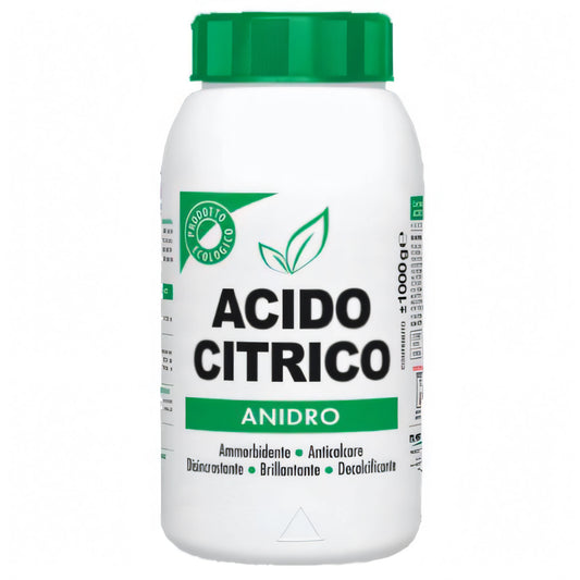 Acido citrico anidro in polvere, flacone da 1 kg