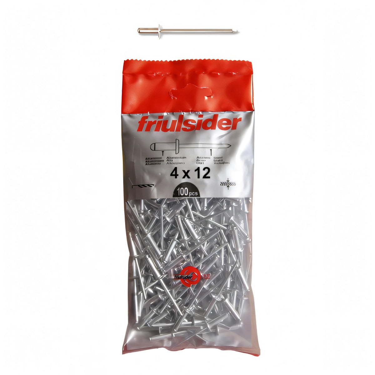 Rivetto a strappo Friulsider in alluminio, Ø 4,0x8 mm