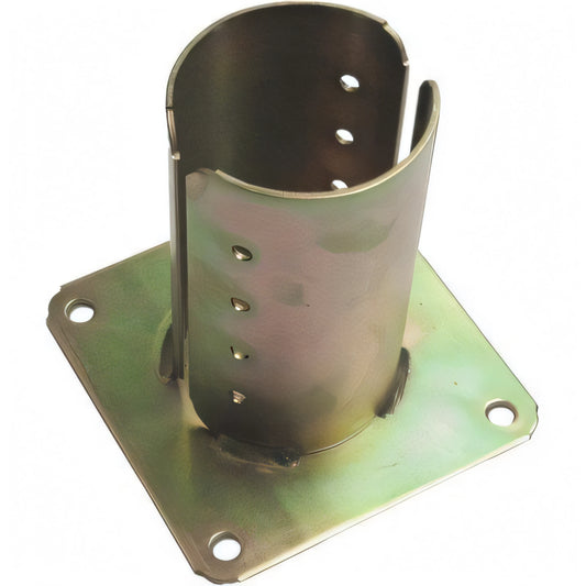 Supporto Minutex 957 per gazebo tondo a pavimento, Ø 80 mm, acciaio zincato giallo