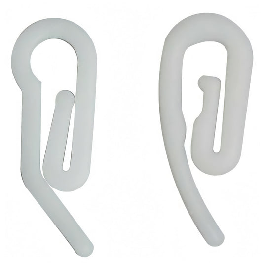Gancio piccolo in nylon bianco per fettuccia a corda
