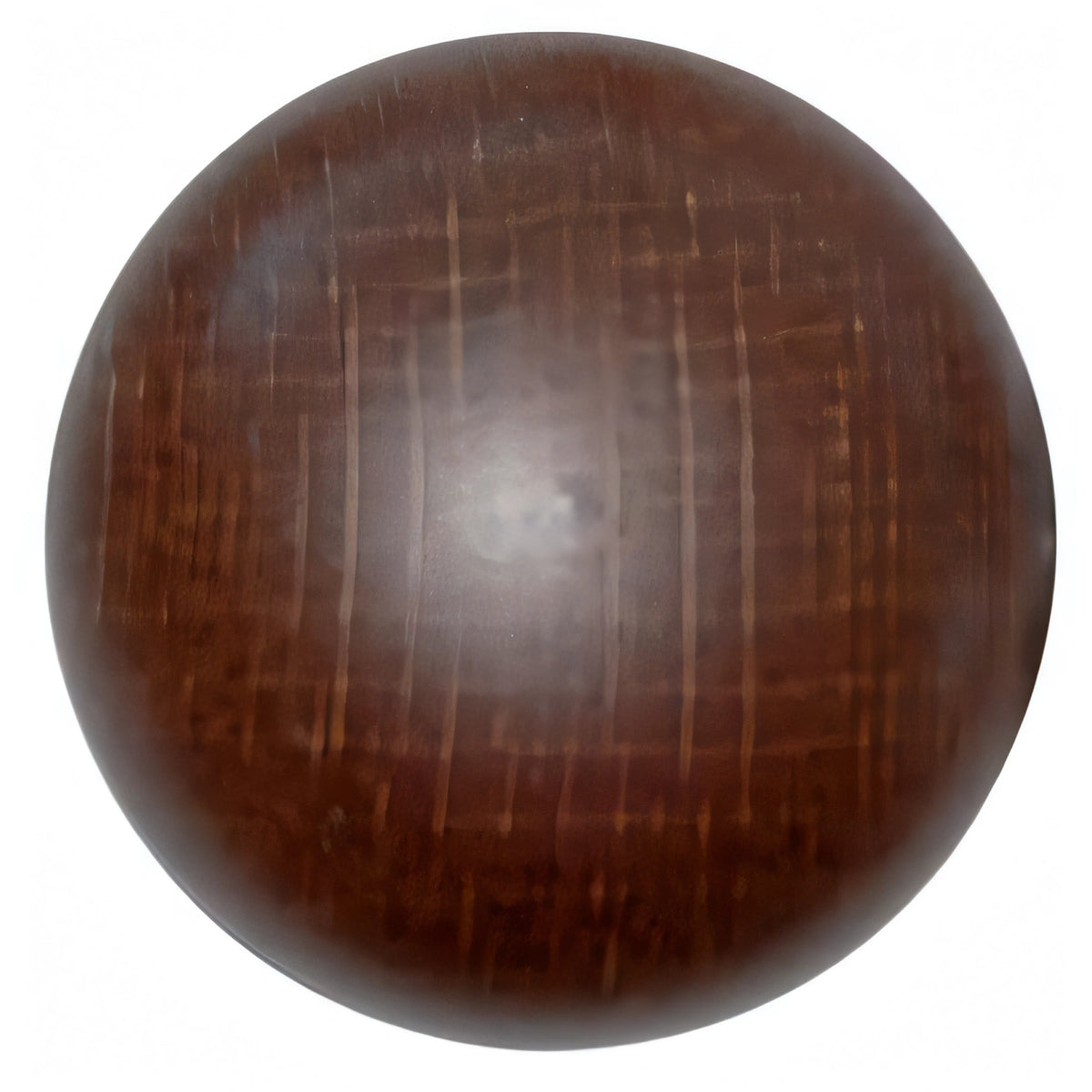 Pomolo in legno noce scuro liscio, con bussola in ottone