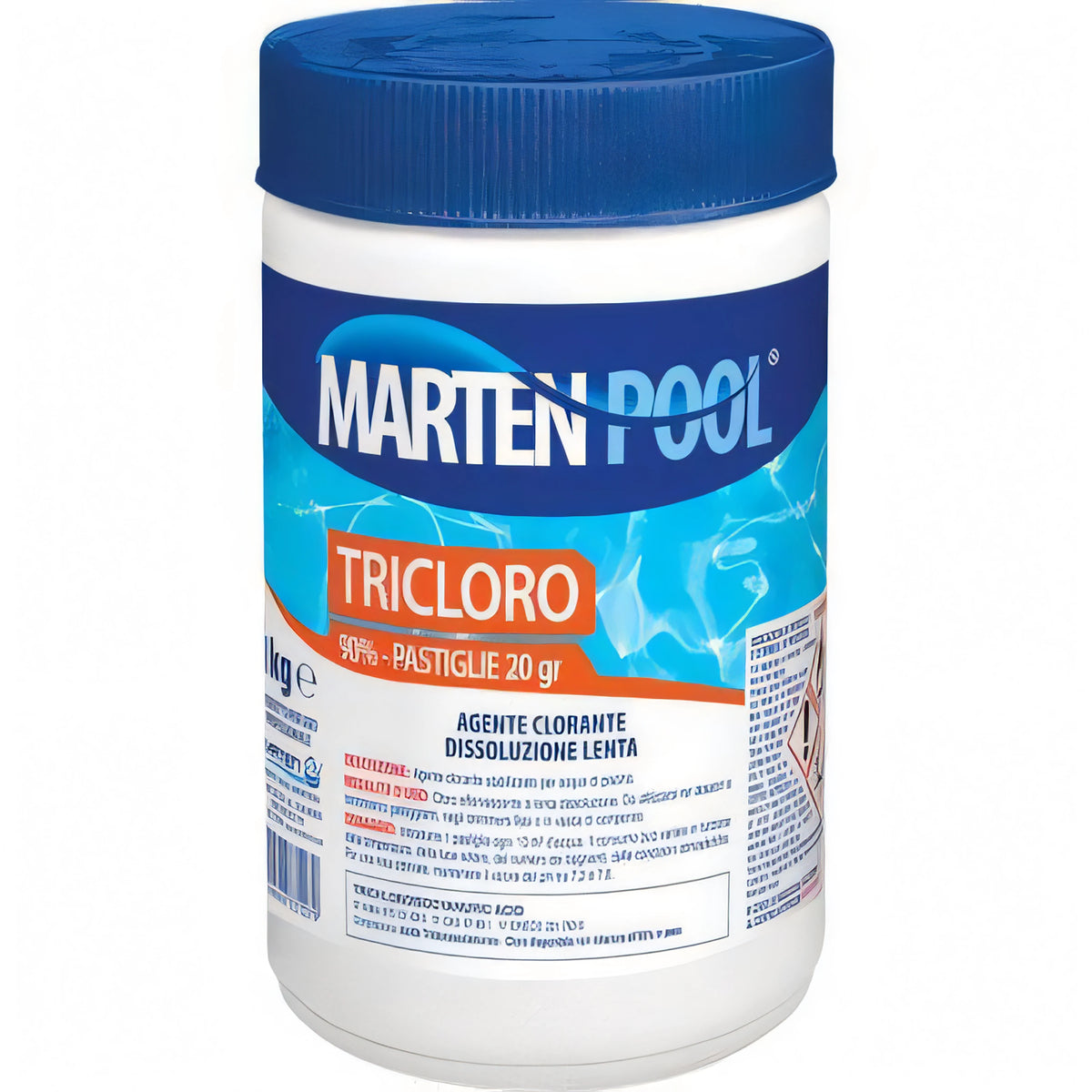 Tricloro in pastiglie Marten per piscina, confezione 50 pastiglie da 20 g