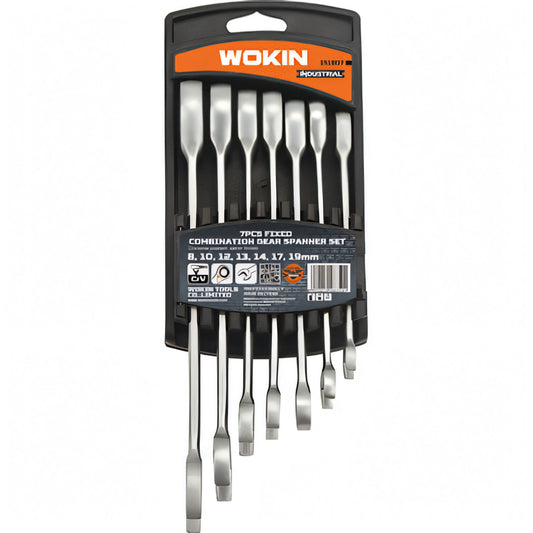 Kit 7 chiavi combinate a cricchetto fisso Wokin 151807