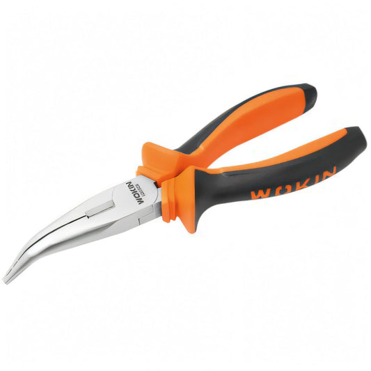Pinza mini Wokin a becchi mezzotondi piegati, 150 mm