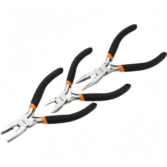 Set 3 pinze mini Wokin da 115 mm: universale, taglio diagonale e becchi lunghi