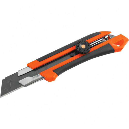 Taglierino Wokin Softgrip bimateriale antiscivolo con bloccaggio manuale della lama, 25 mm