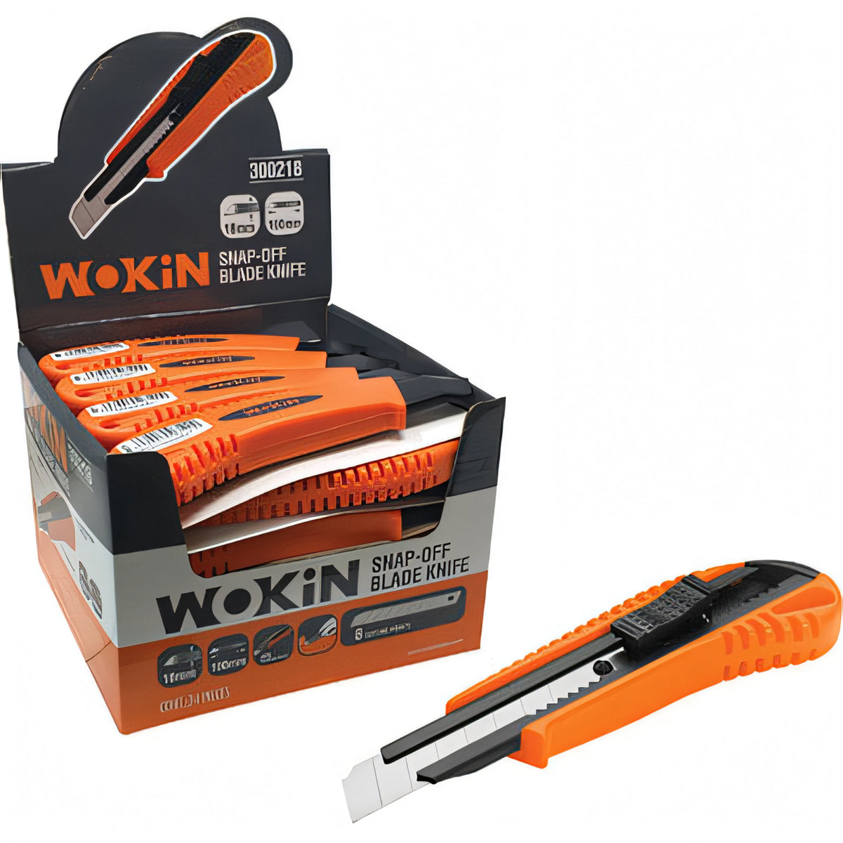 Taglierino Wokin ABS Plus in plastica con barra portalama in acciaio, 18 mm