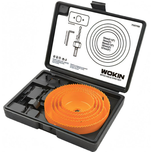 Wokin set seghe a tazza serie 756708 per legno, PVC e cartongesso Ø 64-127 mm