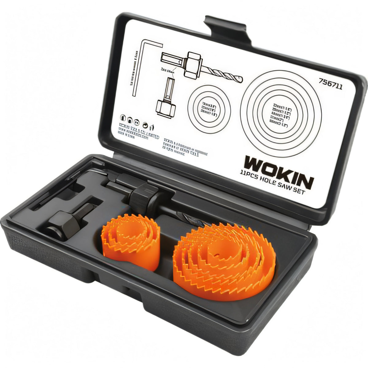 Wokin set seghe a tazza serie 756711 per legno, PVC e cartongesso Ø 19-64 mm