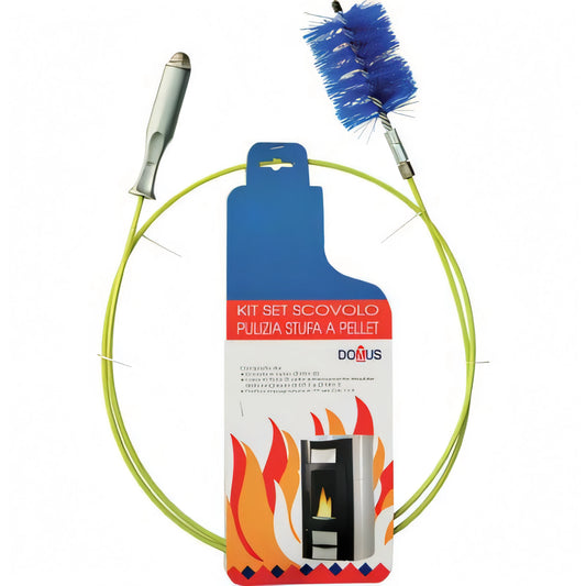 Kit spazzacamino Domus per stufa a pellet, scovolo in nylon Ø 80 mm con asta da 2 metri
