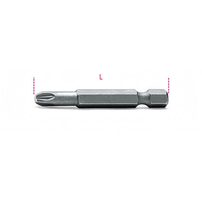 Set 5 inserti a croce Pozidriv lunghi per avvitatore, PZ1 50 mm