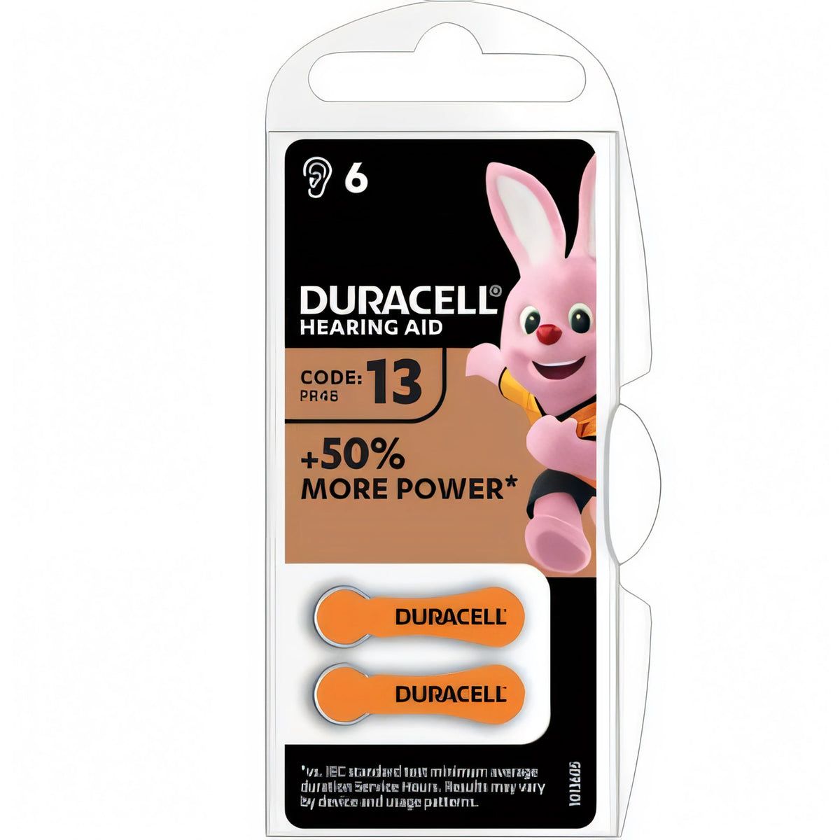 Confezione da 6 pile Duracell EasyTab 13 arancio per apparecchi acustici