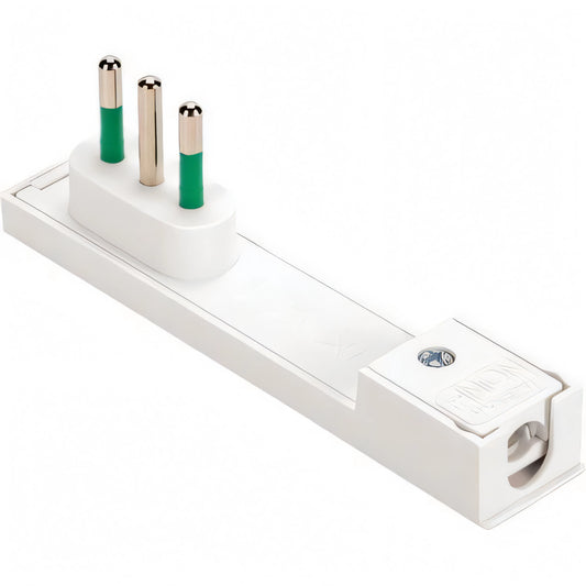 Spina mobile ribassata italiana FME bianca mod. Clock 2P+T 10A