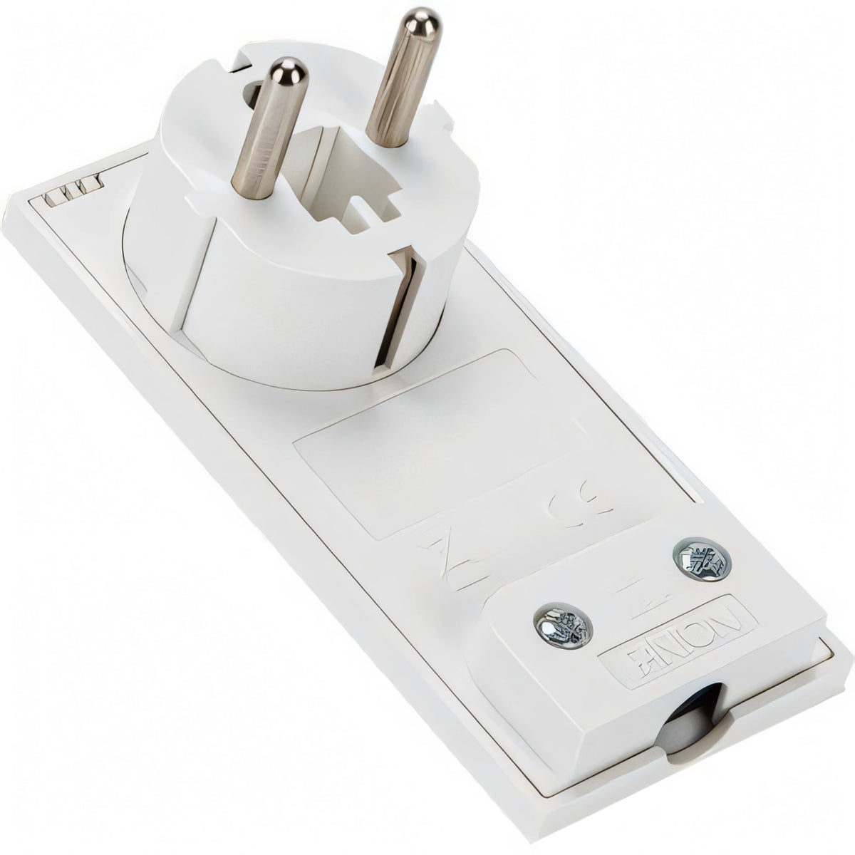 Spina mobile ribassata Schuko FME bianca mod. Clock 2P+T 16A