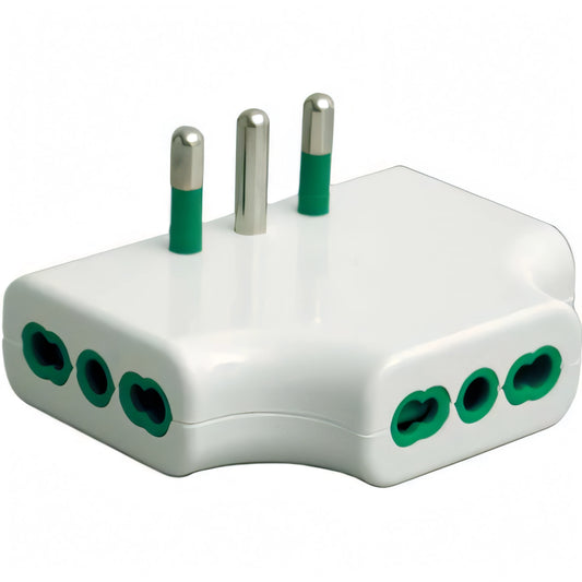Adattatore triplo piatto FME 2P+T 16A a corpo ribassato