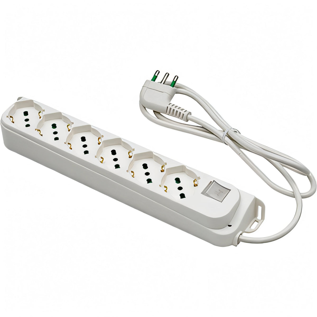 Multipresa Omega FME 6 prese bipasso/schuko con interruttore luminoso