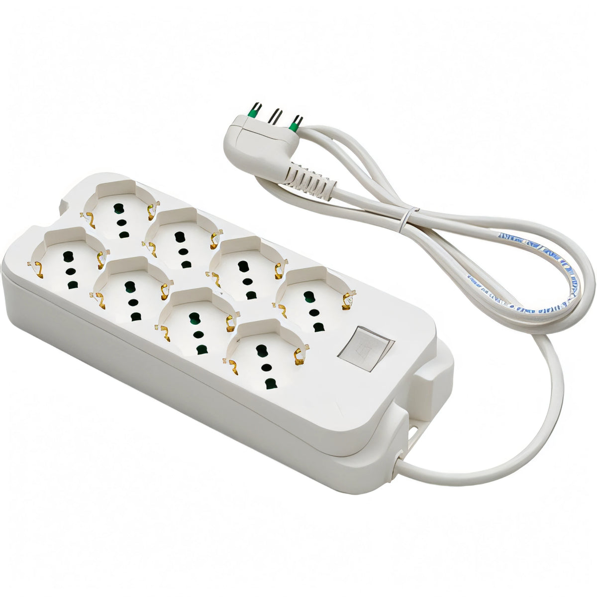 Multipresa Omega FME 8 prese bipasso/schuko con interruttore luminoso