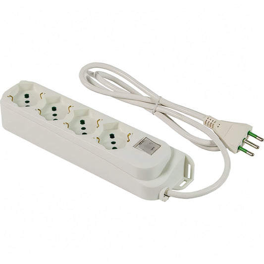 Multipresa Omega FME 4 prese bipasso/schuko con interruttore termico